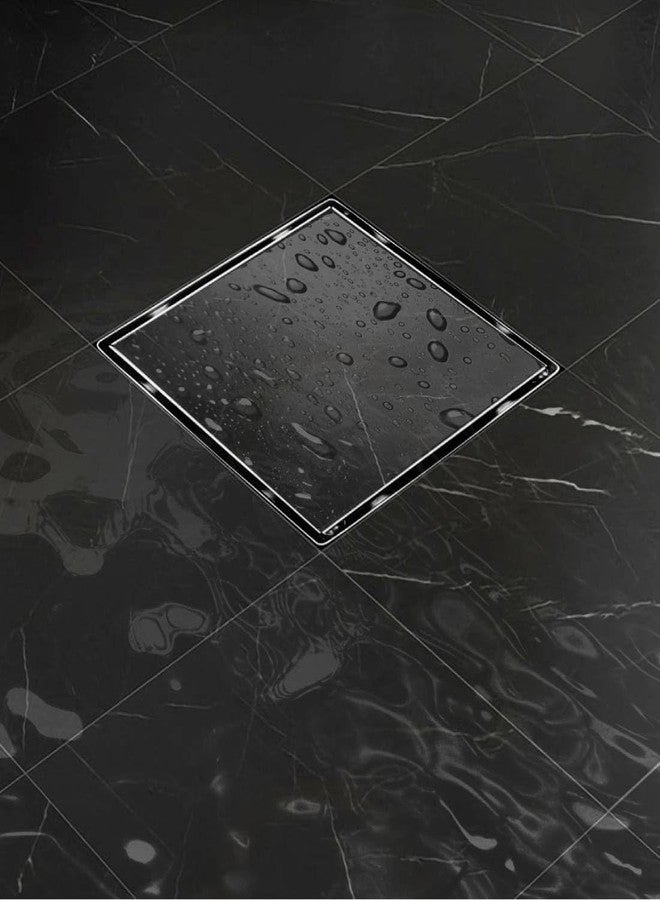 Sanjay Chilly SS Floor Drain with Cockroach Trap for Bathroom 21mm Marble Insert Floor Drain Cover Jali Reversible Marble Drainer Kitchen Sink Washbasin Hair Catcher Marble Drainer Silver 4 x 4 INCH - Image 1